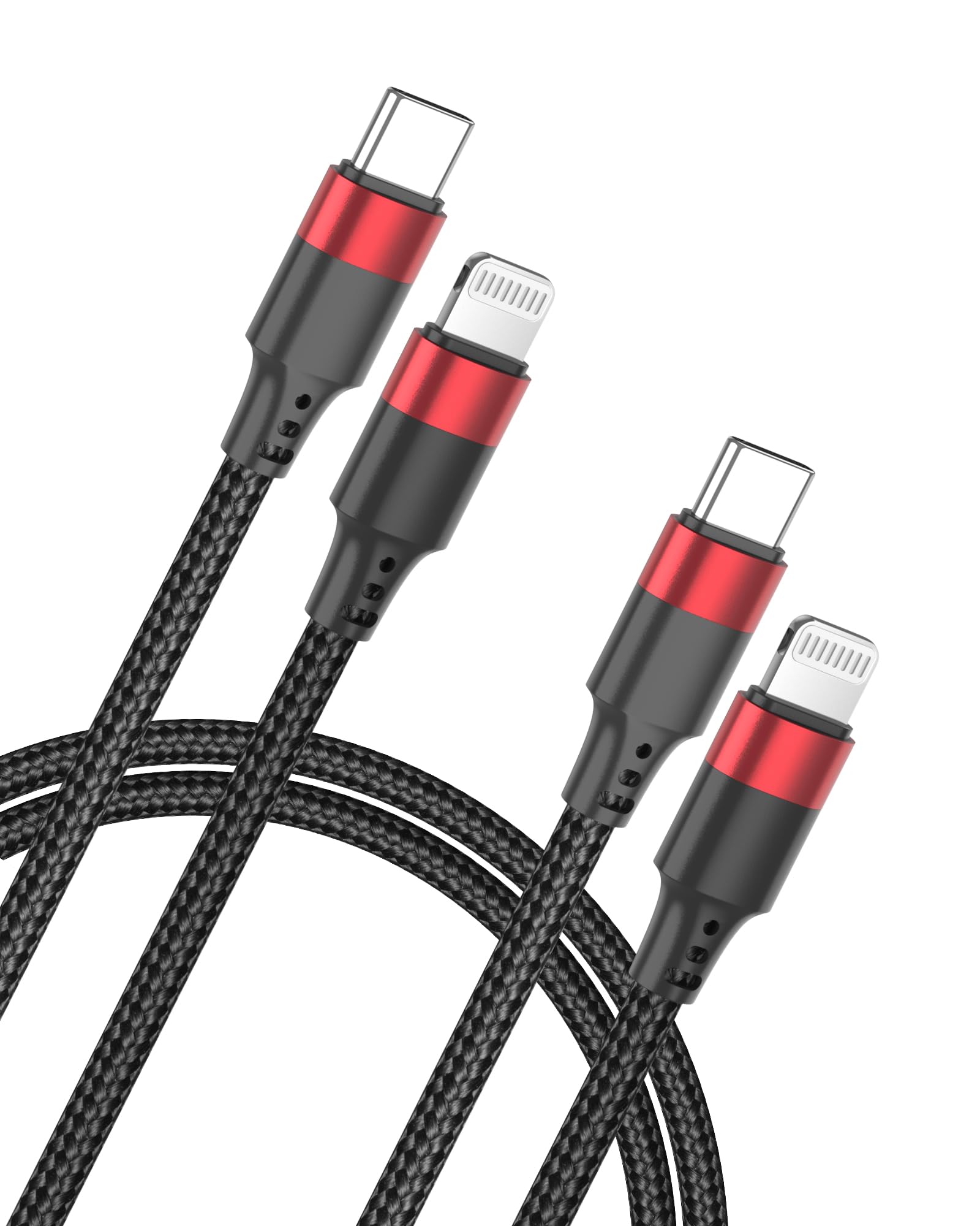 Photo 1 of 2ft USB C to Lightning Cable, 2 Pack PD Fast Charging [MFi Certified] USB C iPhone Charger Cord, Braided Short USBC to Lightning Cable for iPhone 14/13/12/11 Pro Max/XR/XS/SE/AirPods