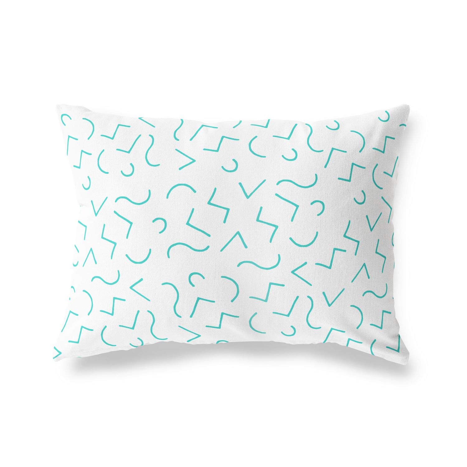Bonamaison Decorative Cushion Cover Turquoise & White, Throw Pillow Covers, Home Decorative Pillowcases for Livingroom, Sofa, Bedroom, Size: 35x50 Cm - Designed and Manufactured in Turkey