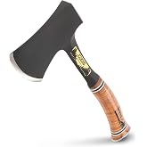 ESTWING Sportsman's Axe, 14" Black Leather Grip Hatchet, E24ASEA | Made in USA, Outdoor Versatility, Genuine Leather Grip, Forged In One Piece, Heavy Duty Sheath