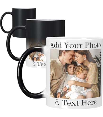 Naispanda Tasse Magique Personnalisée à Changement De Couleur, 325 Ml, Tasses Magiques à Changement De Chaleur, Tasses à Café Sensibles à La Chaleur, En Porcelaine Par Sublimation, Changement De