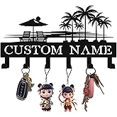 useNumber Personalized Metal Key Holder Wall Mount, Black Custom Key Holder for Wall, Wall Key Rack with 6–12 Hooks for Keys, Modern Home Entryway Organizer