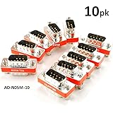 CablesOnline DB9 Null Modem Male to Male Slimline Data Transfer Adapter/Gender Changer , (10-Pack) (AD-N05M-10)