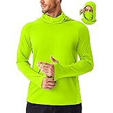 PINSPARK Men's Sun Protection Hoodie with Mask UPF 50+ UV Long Sleeve Shirt Men Rash Guard Performance Fishing Hiking Shirt