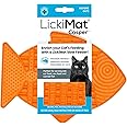 LickiMat Casper, Fish-Shaped Cat Slow Feeders Lick Mat, Boredom Anxiety Reducer; Perfect for Food, Treats, Yogurt, or Peanut Butter. Fun Alternative to a Slow Feed Cat Bowl or Dish, Orange