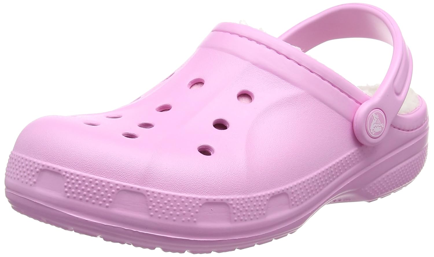purple fur crocs