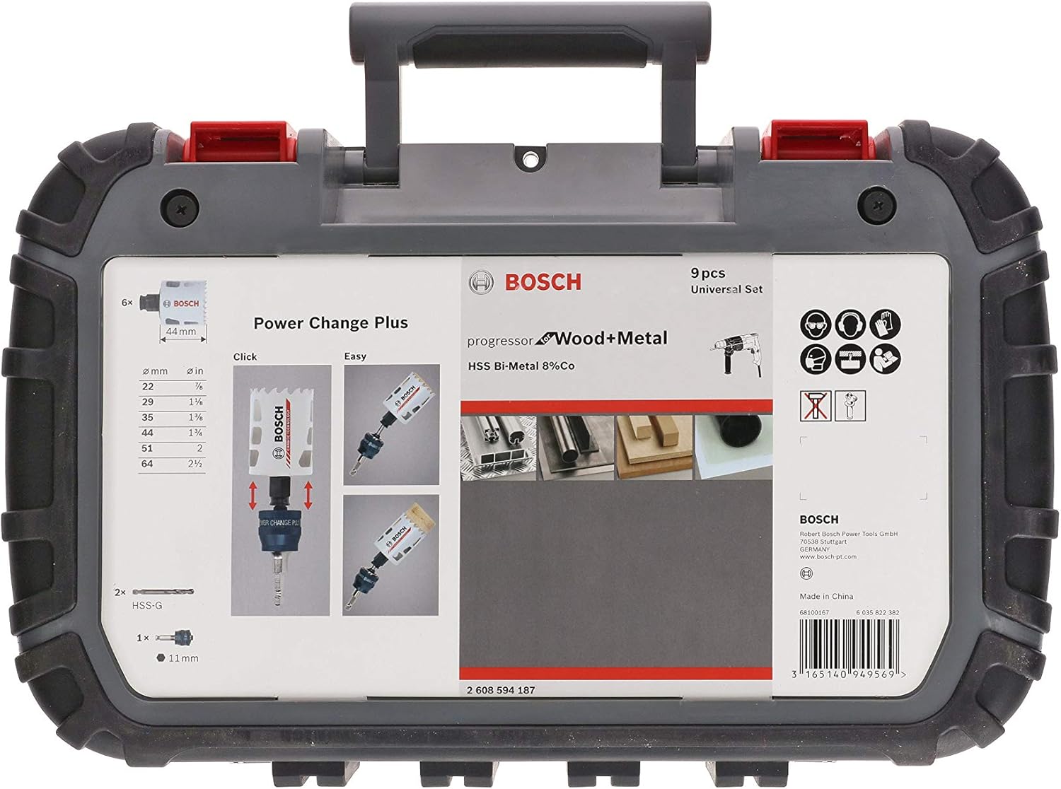 Bosch Professional 9 pcs. Hole Saw Progressor for Wood & Metal Set (for Electricians diameter 22-64 mm, Accessory Drill) - Image 3