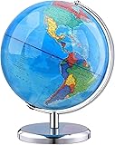 World Globe with Stainless steel Stand Rotating