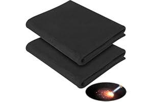 HASSLICKIT 2 Pack 20x24 Inch Fireproof Welding Blanket & Pad, 5mm Thick Carbon Felt Heat Resistant Fabric, 1800°F Flame Retardant Insulation Mat for Soldering, Welding, Brazing, Plumbing, Black