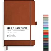 RETTACY Lined Journal Notebook, 192 Numbered Pages, A5 Medium Size (14.5 × 21 cm), for Men & Women, Journaling, Writing, Work