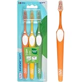 TePe Supreme Toothbrush, Soft Bristle Toothbrush, Tapered Brush Head for Sensitive Teeth and Gum Care, Adult, 3 Pack