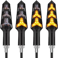 Kinstecks 4PCS Motorcycle Indicators Flowing Turn Signal Lights Motorbike Turning Indicators 12V 12 LEDs Bulbs for Motorcycle