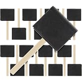 US Art Supply 3 inch Foam Sponge Wood Handle Paint Brush Set, Pack of 15 | Value Pack, Lightweight, durable and great for Acrylics, Stains, Varnishes, Crafts, Art
