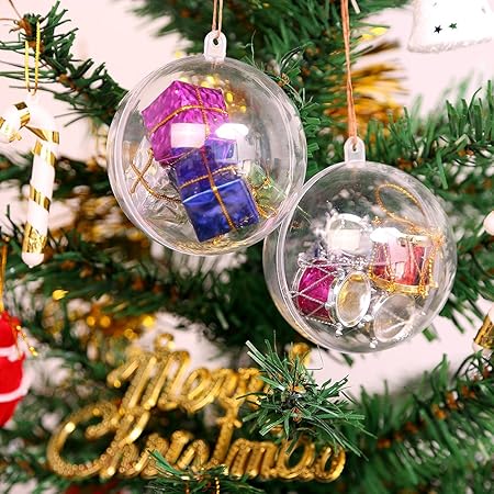 Kranich 20pcs Boules De Noël Transparentes En Plastique Pour Mariage Arbre De Noël Cadeau Décoration Ornement 20pcs5cm