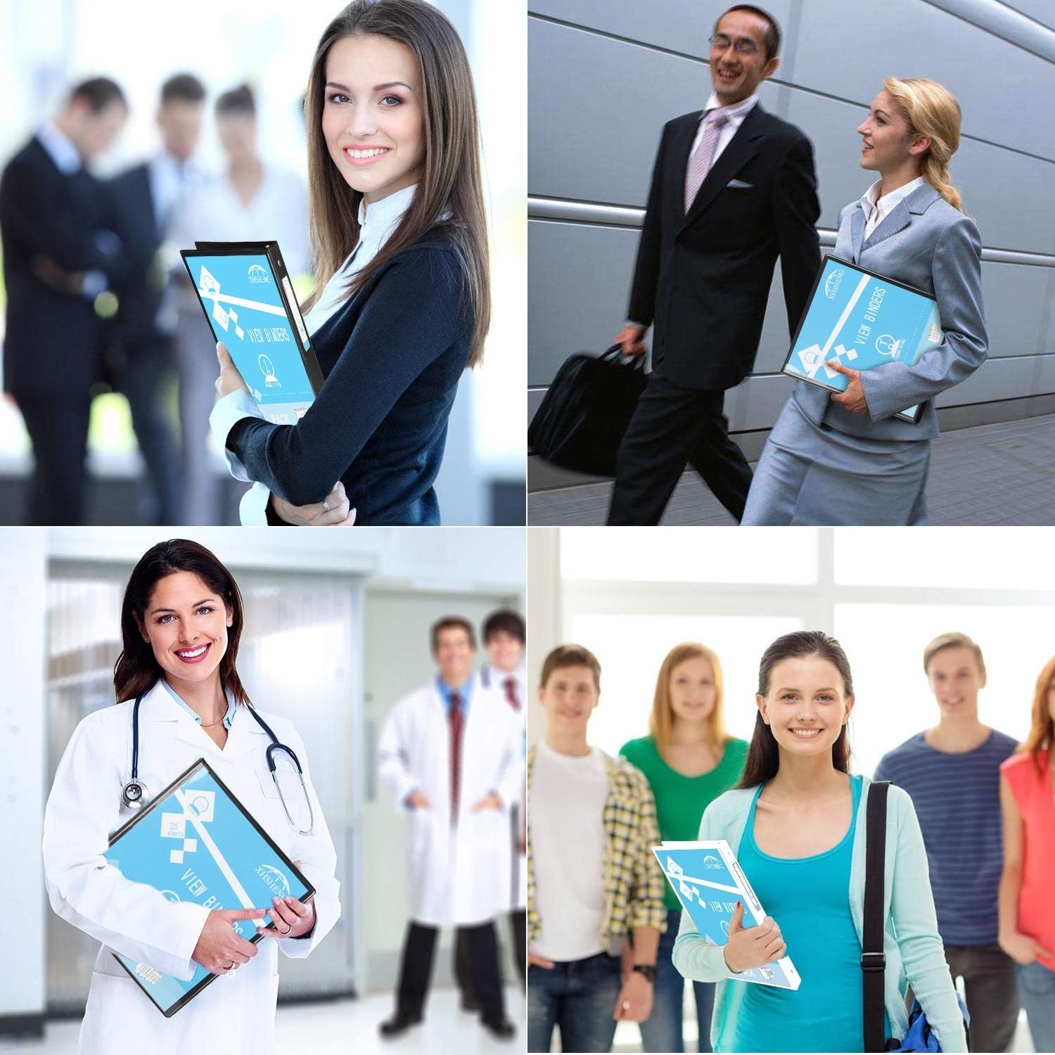 3 Ring Binder, 1 Inch, Round Ring, Holds 225 Sheets 8.5"11" Paper, Customizable Clear Cover, for Home, Office, and School Supply, 6 Pack : Office Products