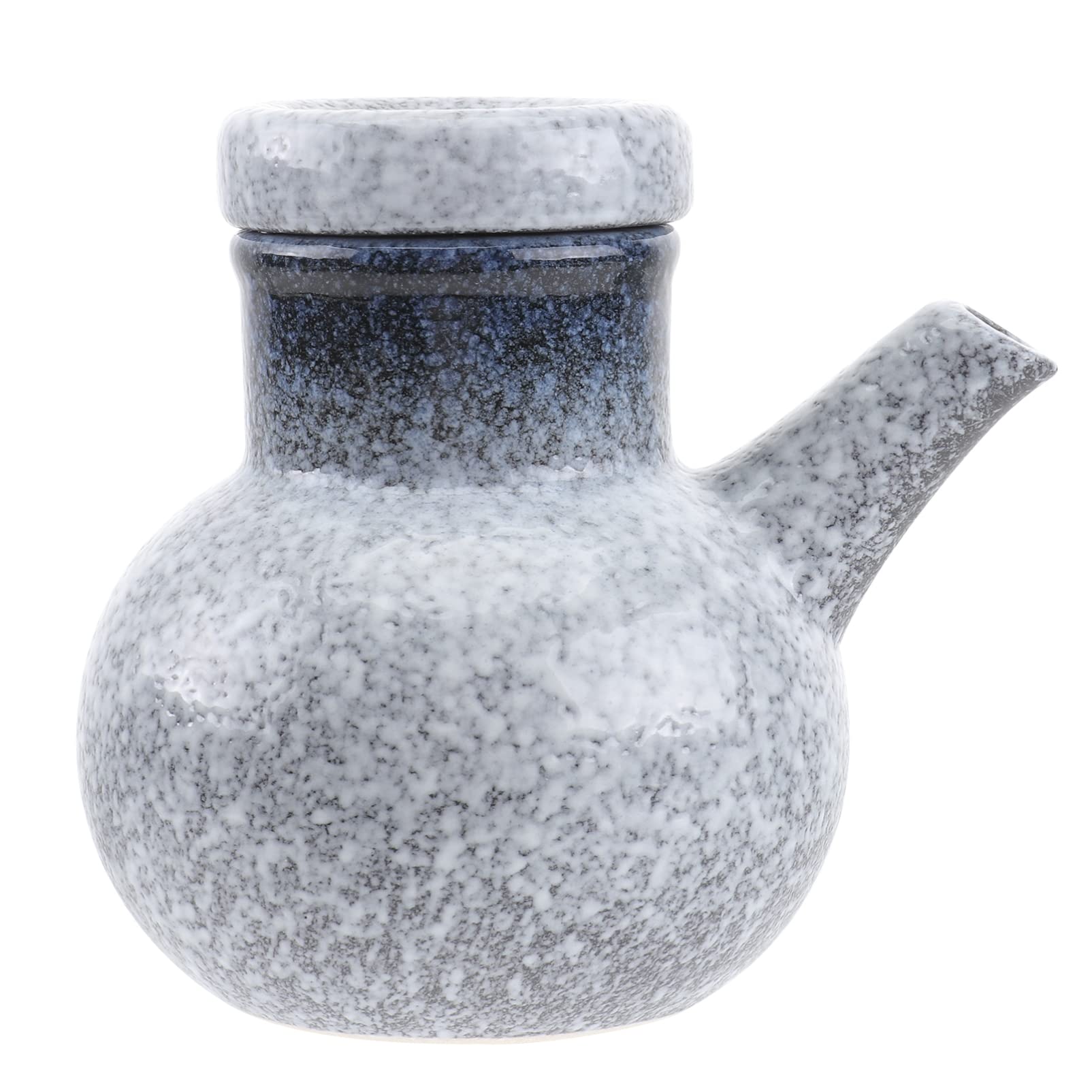 Hemoton Ceramic Dispenser Bottle Soy Sauce Bottle Vinegar Cruet with Pourer Liquid Condiment Dispenser for Kitchen Home Restaurant