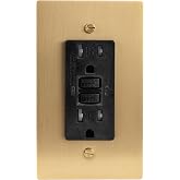 Residence Supply Solid Brass Outlet - 120 VAC, UL Listed Electrical Outlets - Decorative Wall Plate for Historical Homes - Durable Heavy-Duty Brass, Easy Installation - US Style