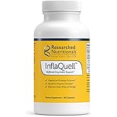 Researched Nutritionals InflaQuell - Vegetarian Proteolytic Enzymes, Ginger & Rutin Supplement for Inflammation Response, Vascular & Respiratory Support (180 Capsules)