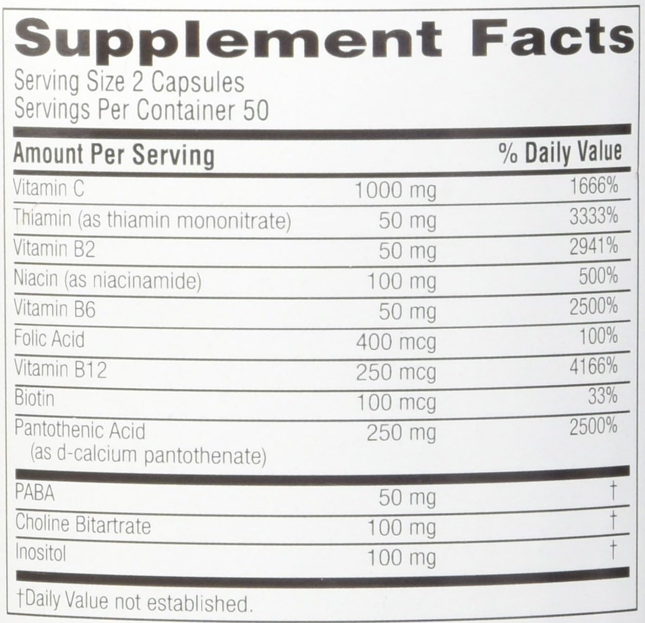 TwinLab Stress B-Complex Caps with Vitamin C - B Vitamin Energy Pills for Stress Relief & Immune Support for Men & Women - (100 Caps): Health & Personal Care