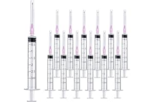 SIRULKEN 25 Pack 3ml 18Ga Lab Syringe Tools with Measurement, Individually Packed