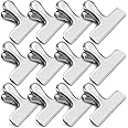 WUDIME 12 Pack Chip Clips, Stainless Steel Chip Bag Clips, Chip Clips Bag Clips Food Clips, Heavy Duty Bag Clips for Food Storage, Air Tight Seal Perfect for Kitchen Office Usage(Silver)
