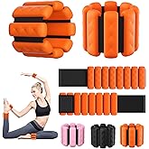 Pilates Wrist and Ankle Weights for Women - Adjustable Weighted Bangles for Men, 2 lbs Weighted Arm Bands Foot Leg Weights for Walking, Yoga, Training, Exercise, Running, Set of 2 (1LB Each)