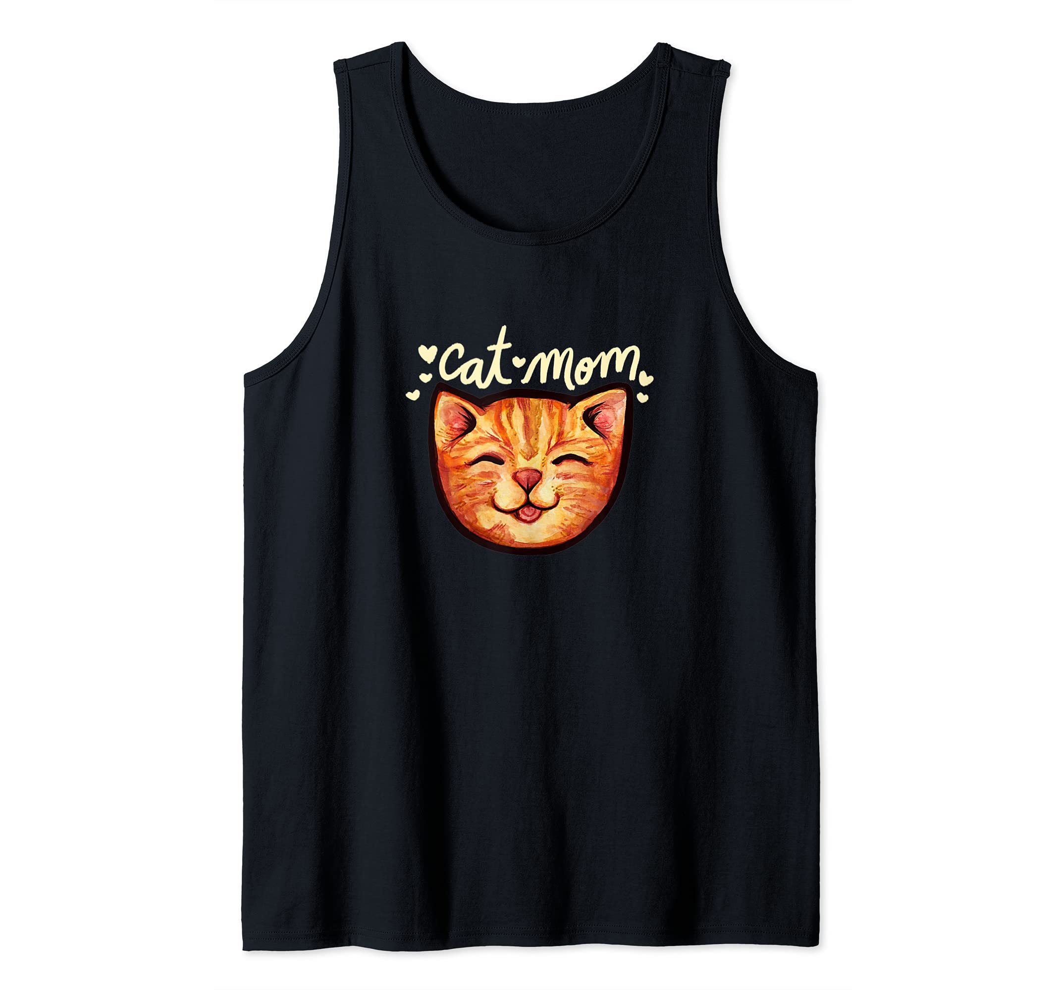 Happy Orange Tabby Cat Mom Tank Top