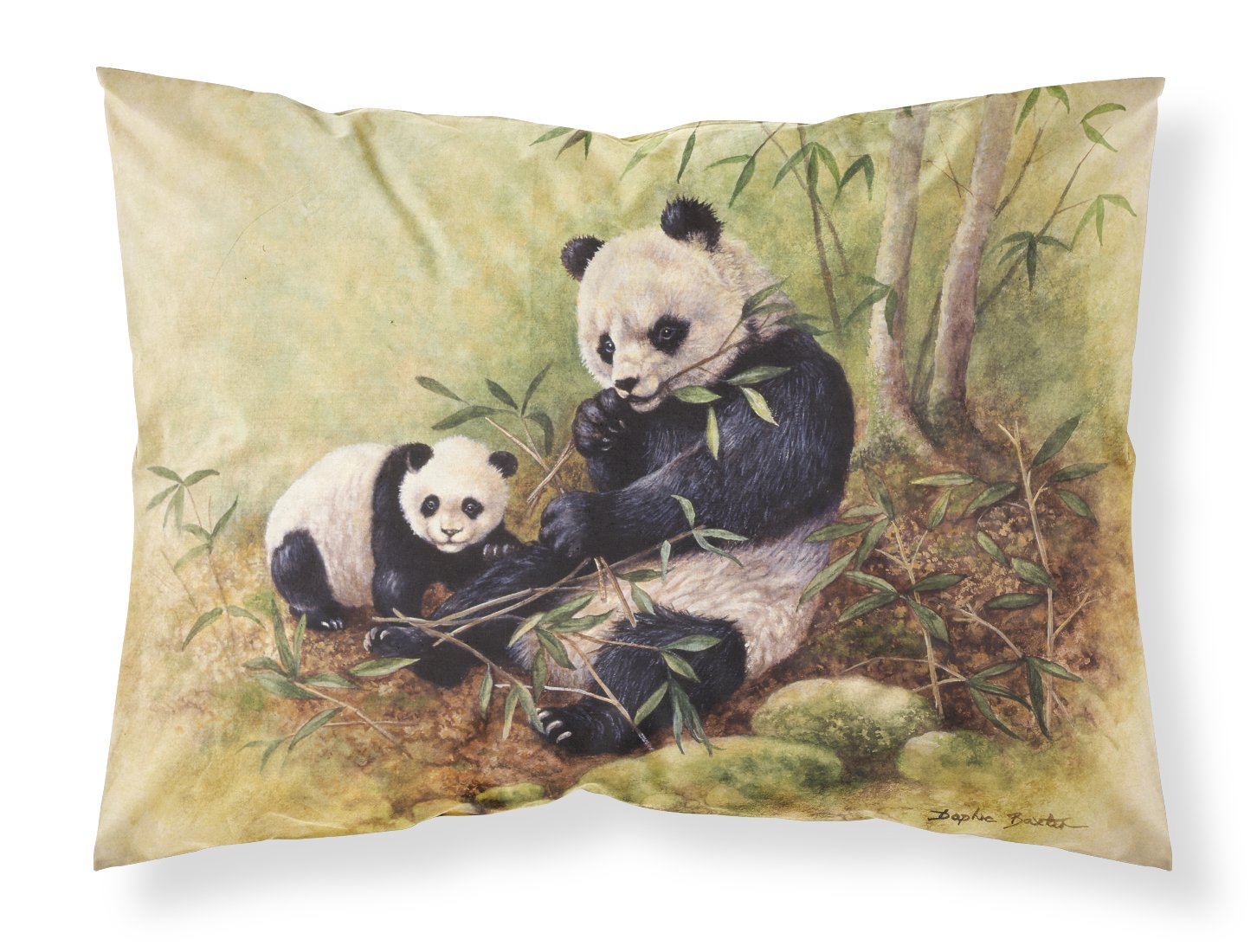 Caroline's Treasures Panda Bears by Daphne Baxter Fabric Standard Pillowcase BDBA0111PILLOWCASE, Polyester, Multicolor — image 1
