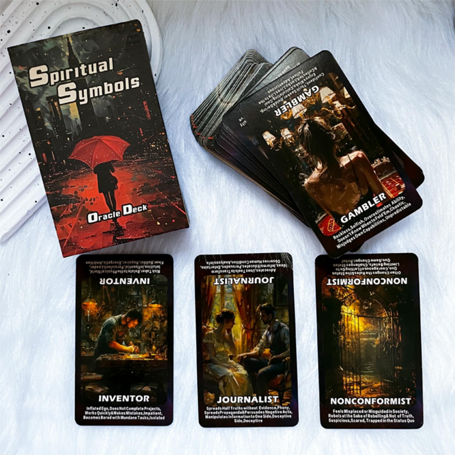 Spiritual Symbol Oracle Cards, Oracle Deck for Beginners, Life and Psychology, Covering Love, Career, Cause and Effect, Meditation, interpersonal Relationships, Oracle Cards Deck