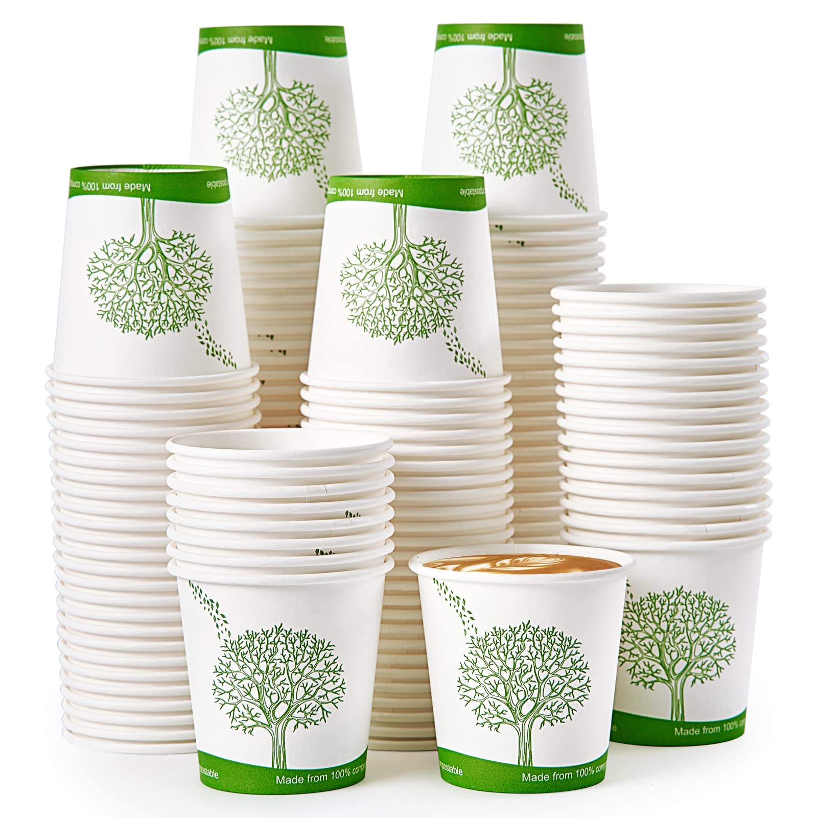 Photo 1 of ECOLipak 500 Count Compostable Paper Cups, 4 oz Paper Espresso Coffee Cups with PLA Lined, Disposable Eco-friendly Biodegradable Hot Paper Cups for Party, Picnic,Travel,and Events