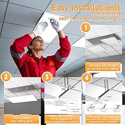 OKQ 20Pack 2x4 LED Flat Panel Light Drop Ceiling