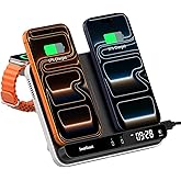 Dual Phone Charger, SwanScout 710A, Wireless Charger for iPhone 17/16/15/14/13/12/11/8/X Series, for Apple Watch 11/10/9/8/7/6, Ultra 3/SE 3, for AirPods Pro 3/4/Pro 2/Pro/3