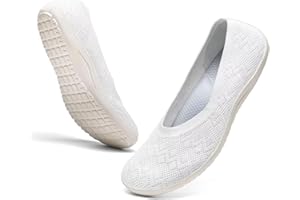 DEXJEWU Women's Wide Toe Box Flats Shoes Knit Ballet Flat Slip-on Dress Walking Comfort Shoes