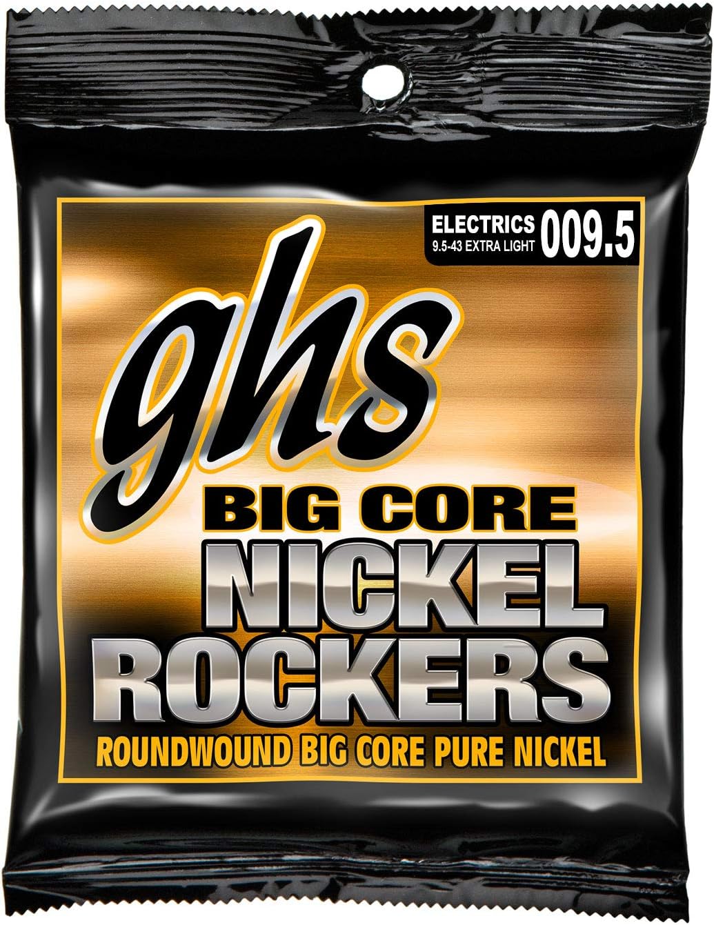GHS BCXL 9.5 - 43 Extra Light Big Core Nickel Rockers Guitar String Set, Schwarz - Image 3