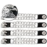 Milwaukee Leather Biker Vest Extender Set - 4 Piece Double Chain Extenders with Medallion Design Options