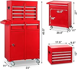 BIG RED Tool Box Portable Toolbox, 11" x 20.3" x