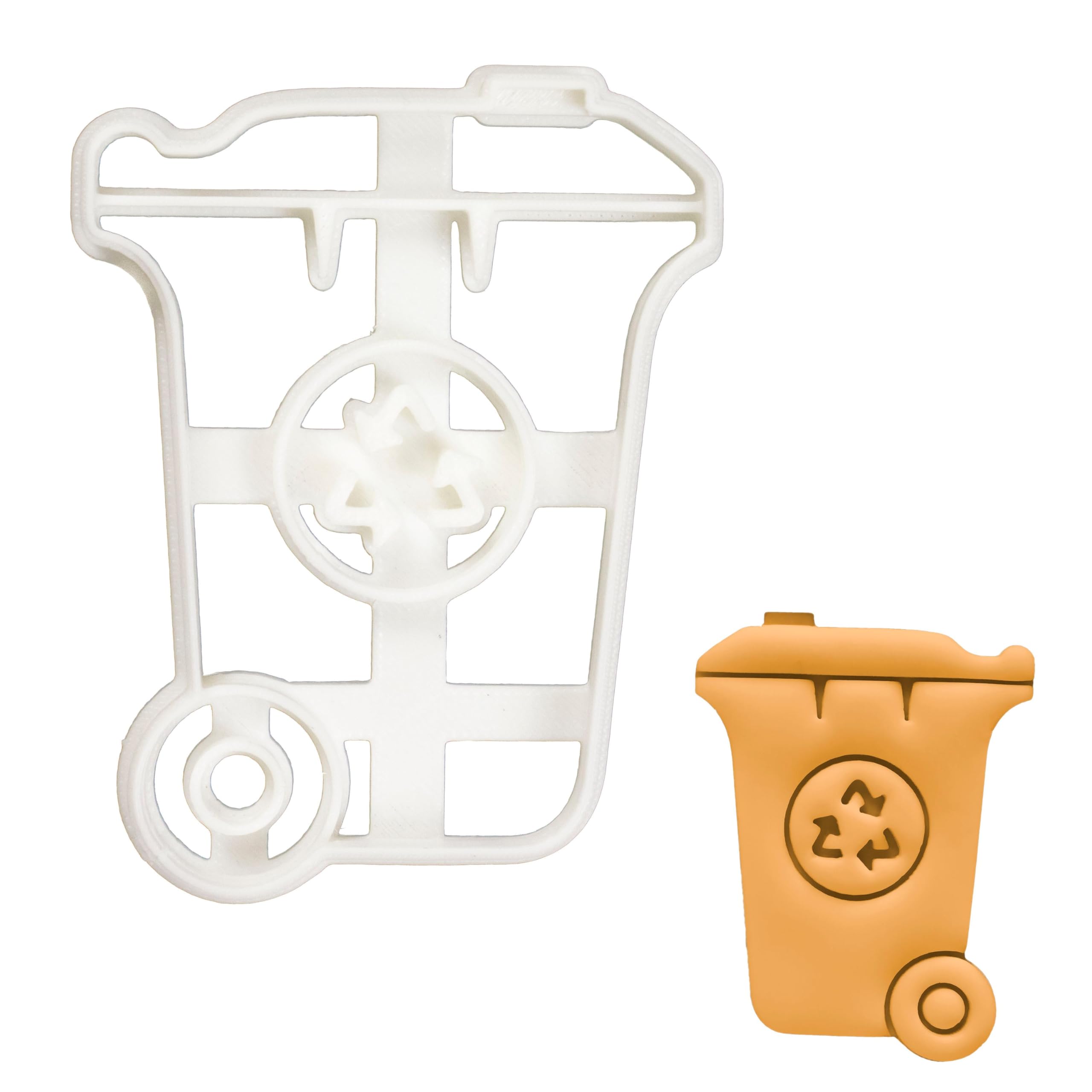 BAKERLOGY Rubbish Wheelie Cookie Cutter - Detailed Biscuit Cutter Design for Baking and Crafts, Ideal on Fondant, Dough, Clay