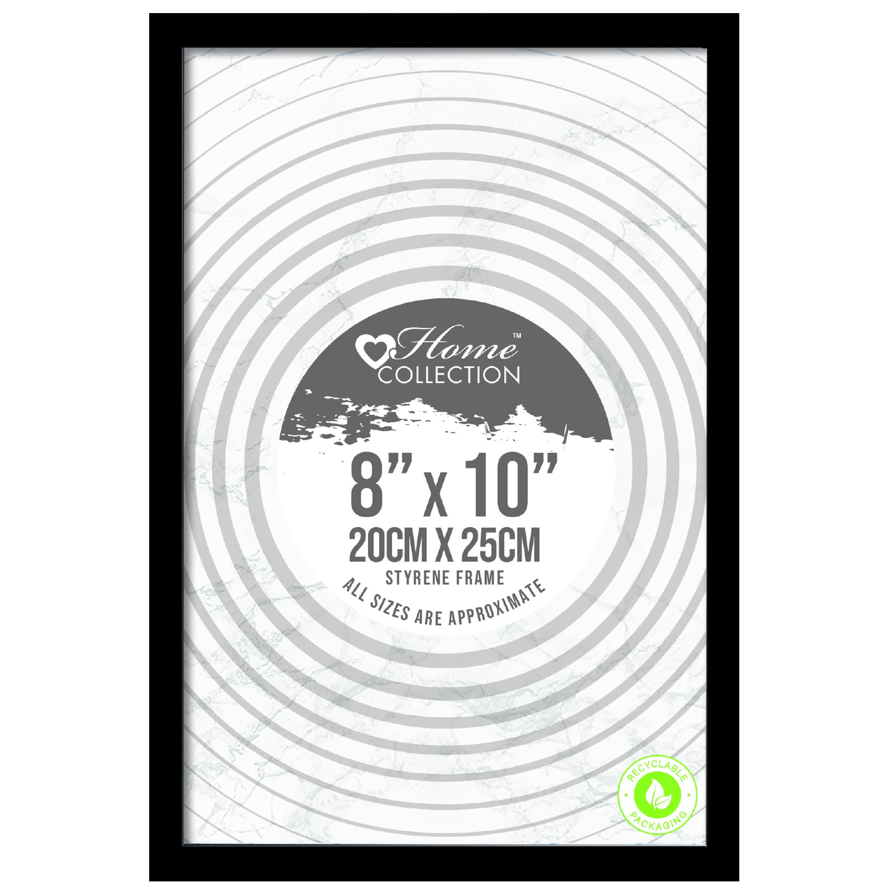 Black Nouveau Simple Design Styrene Photo Frame 8x10"