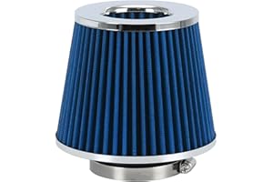 PTNHZ RACING PTNHZ Universal Blue 3" 76mm High Flow Cold Air Intake Cone Air Filter Power Intake Air Inlet System Air Cleaner