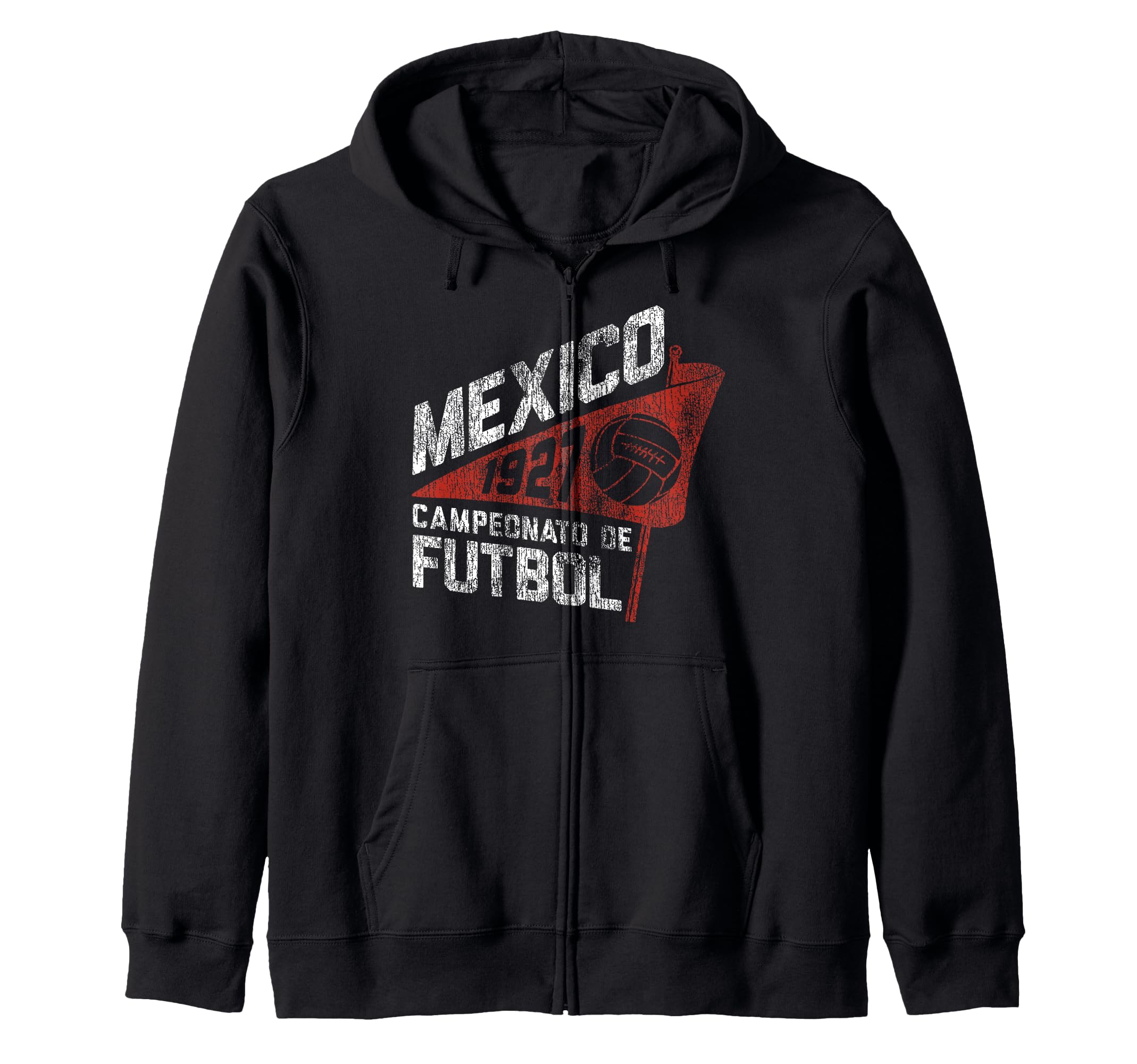 1927 Mexican Campeonato De Futbol Pennant Zip Hoodie