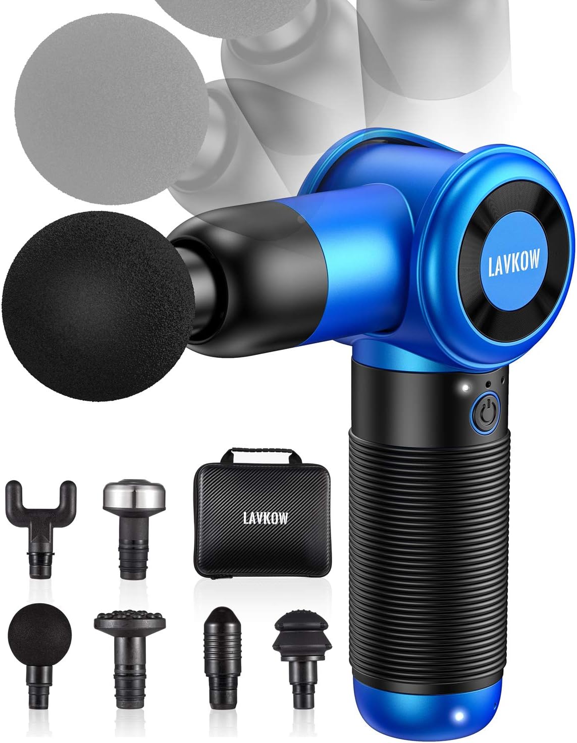 Massage Gun Deep Tissue Percussion Electric Back Muscle Massager with Adjustable Arm, Handheld Ultra-Quiet Brushless Motor, for Gym Office Home Post-Workout Pain Relief: Health & Personal Care