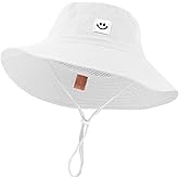 Kids Sun Hat Smile Face Bucket Hat for Toddler Girls Boys UPF 50+ Sun Protection Toddler Summer Hats