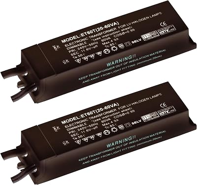 National Lighting Black 12V 60W Electronic Dimmable Transformer Pack of 2