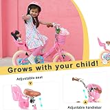 Glerc Maggie 12 Inch Kids Bike with Doll Seat Basket Stabilizers Pink view 5