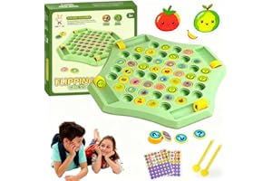 Flipfun Match Board Game, Flip Match Boardgame for Kids, Flip Chess Memory Game, Creative Double Cartoon Pattern Flip Memory 