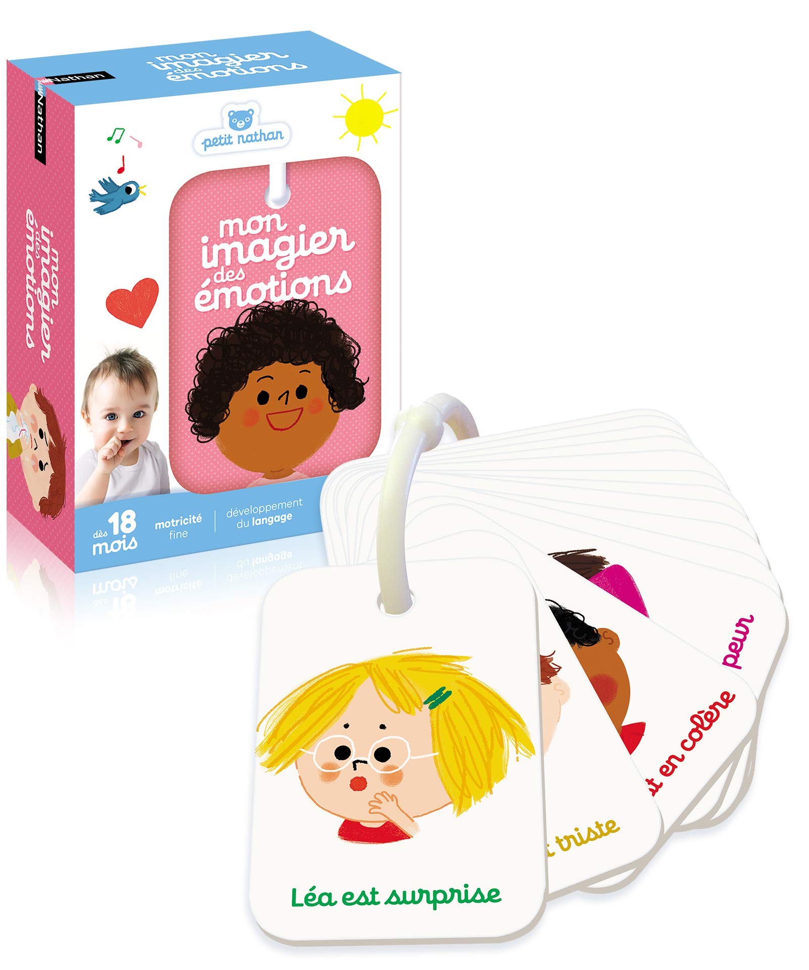 Nathan - My Imagier des Emotions - Recognize Emotions - Educational Game - Language Development - Easy to Catch Imaging - For Babies from 18 Months