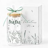 Celebloom Mom Gifts for Mom to be New Mama Glass Cup Tumbler with Lid Straw | Gifts for Expecting Mom New Mom After Birth Pregnancy Postpartum Presents for Birthday Christmas Thanksgiving Stuff