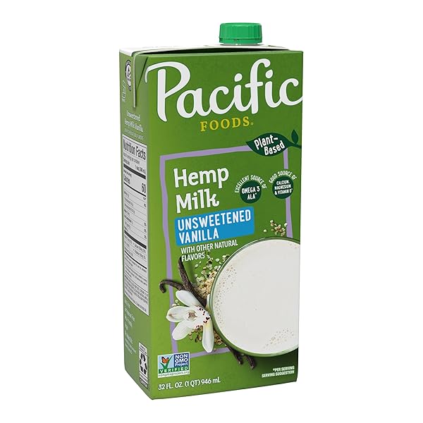 PACIFIC FOODS UNSWEETENED VANILLA HEMP MILK, PLANT BASED...