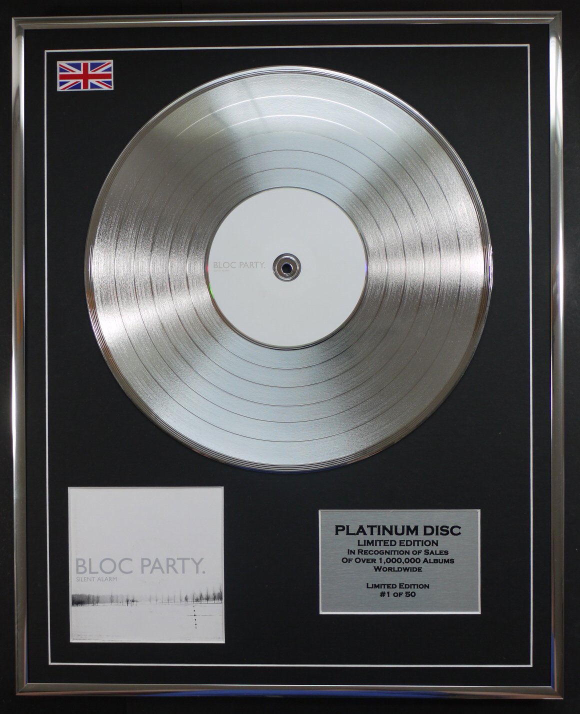 BLOC PARTY/LTD EDITION CD PLATINUM DISC/SILENT ALARM