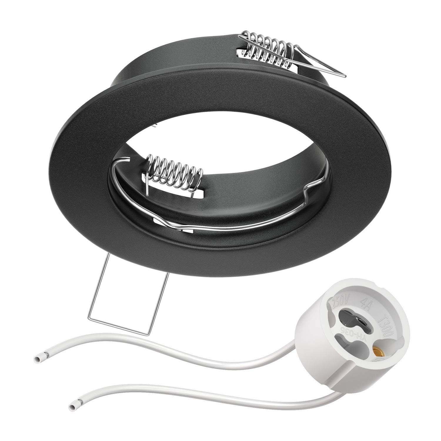 ledscom.de Ceiling mounting Frame Fere Mounting Frame Black matt (LED/Halogen/GU10/MR16/PAR16/50mm) incl. GU10 Socket