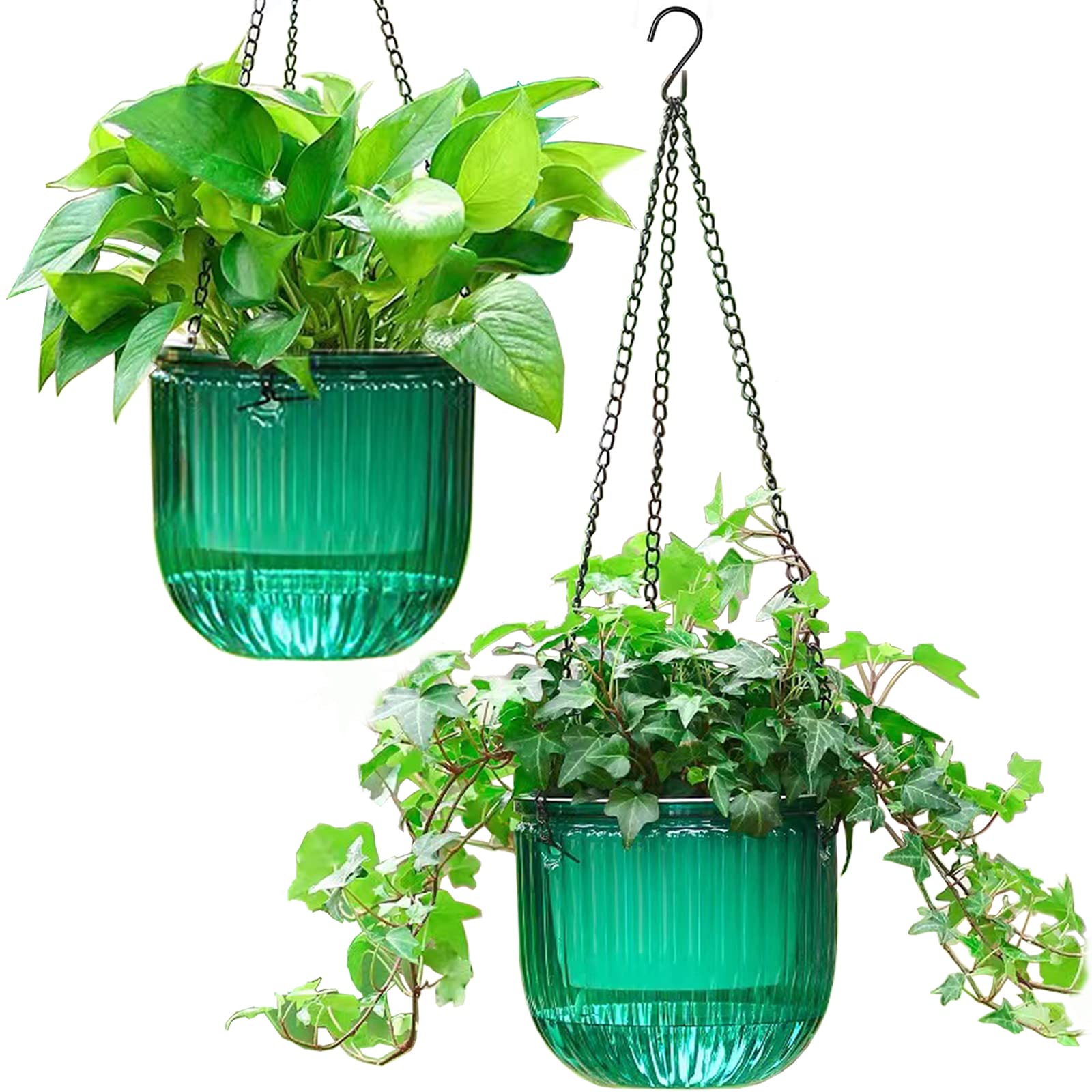 Set Of 2 Self Watering Hanging Planters, 6.5 Inches Approx. 16.5 cm